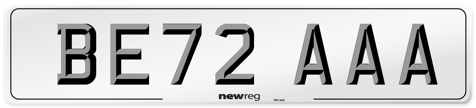 BE72 AAA Number Plate from New Reg